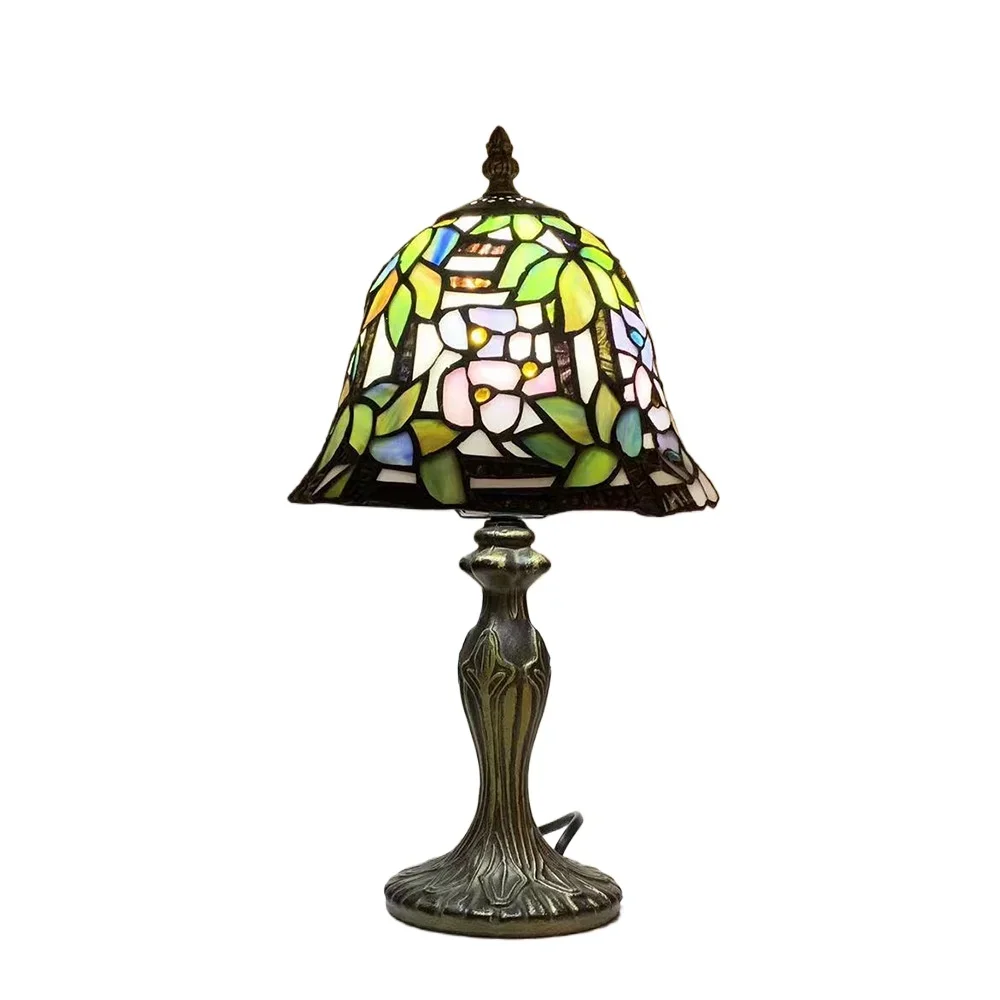 

8 inch 20cm Stained Glass Shade Tiffany Vintage Desk Lamp