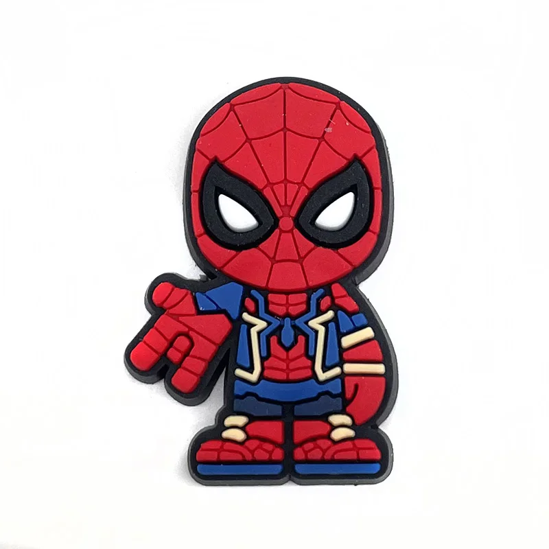 Disney-piezas de PVC de superhéroes de Marvel para niños, accesorios para sandalias, zuecos de decoración, regalo de fiesta, 1 unidad