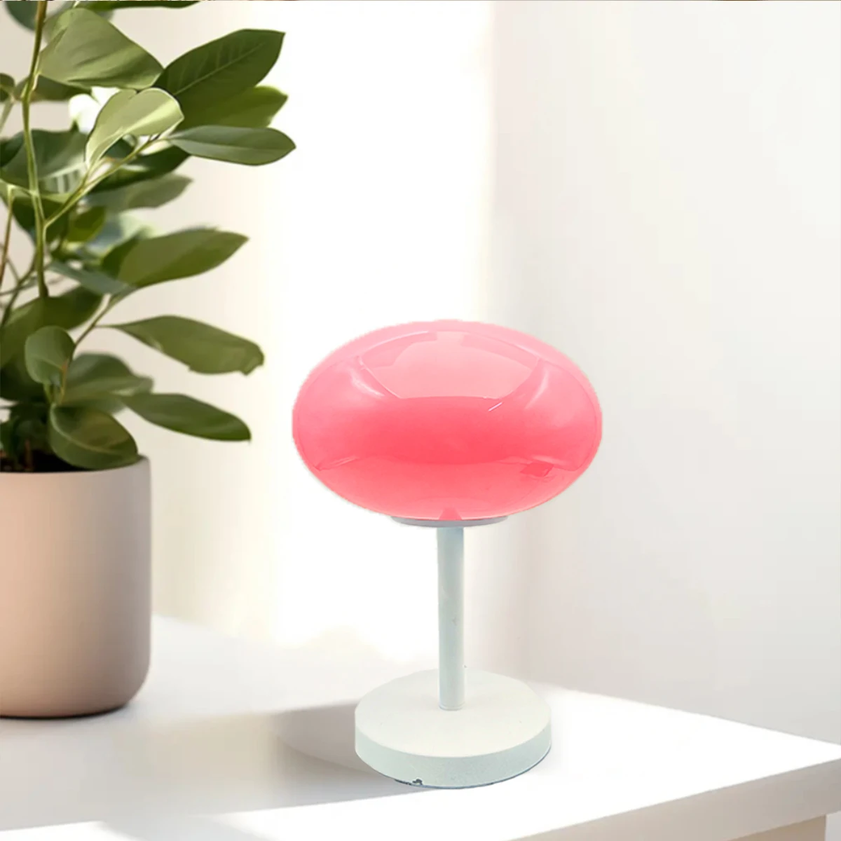 LED 3-Color  Bedside Lamp Modern Home Stay Decor Warm Bedroom Glass Night Light Dining Table Ambience Lighting USB Port