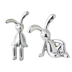Rabbit Crafts Simple Classical Style Home Desk Decoration Interior Center Console Decor DIY Art Figurines Ornaments