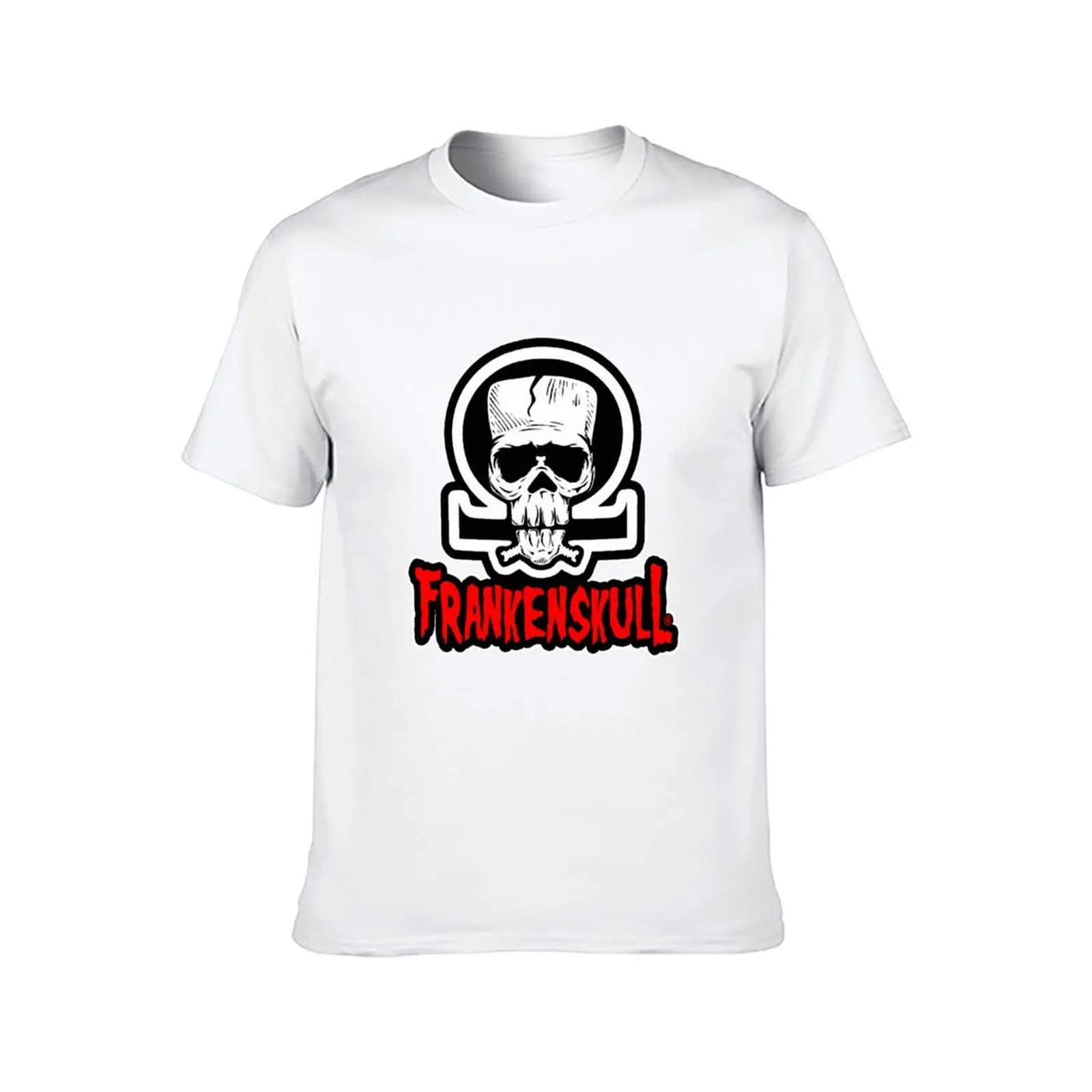 FrankenSkull- Detailed Logo T-Shirt man clothes topping mens shirts graphic tee