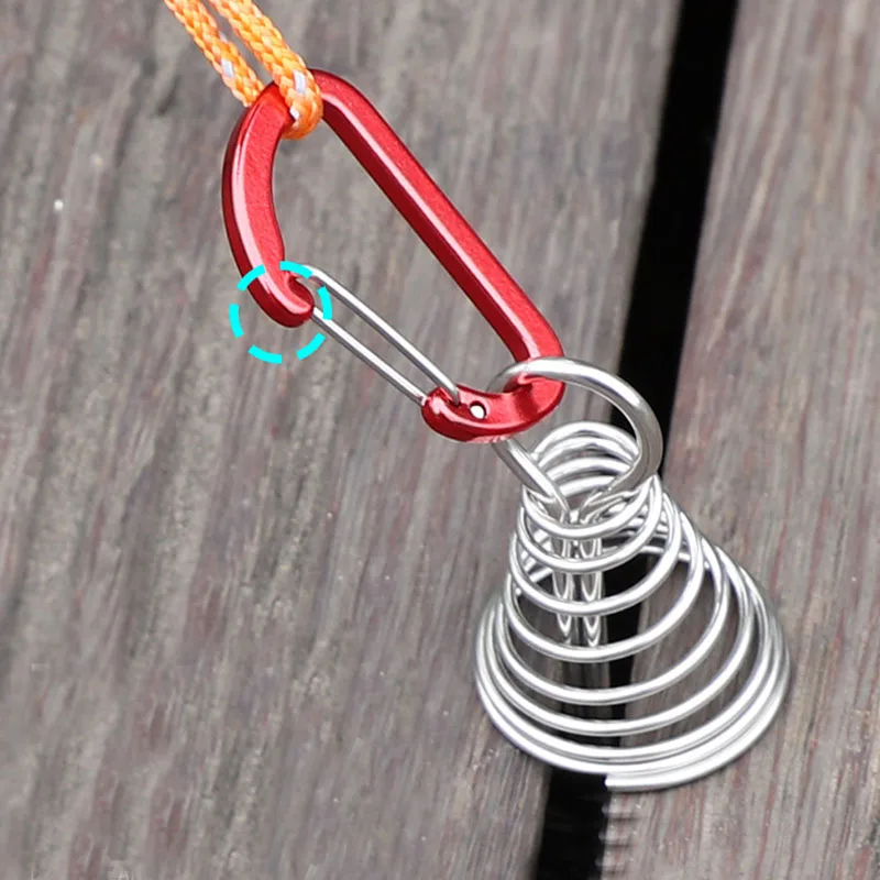 4 piezas de hebillas de fijación para cuerdas de tenda, tipo pulpo, para uso en exteriores, con clavos de madera para rellenar huecos en cubiertas y ganchos con resorte para cuerdas de tenda.