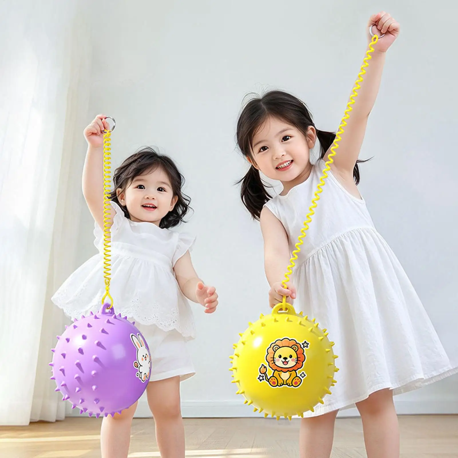 Tether Balls And Rope Set Kids Bouncy Sports Play Equipment With String Tether Ball Kit For Home Backyard Garden Playground Park