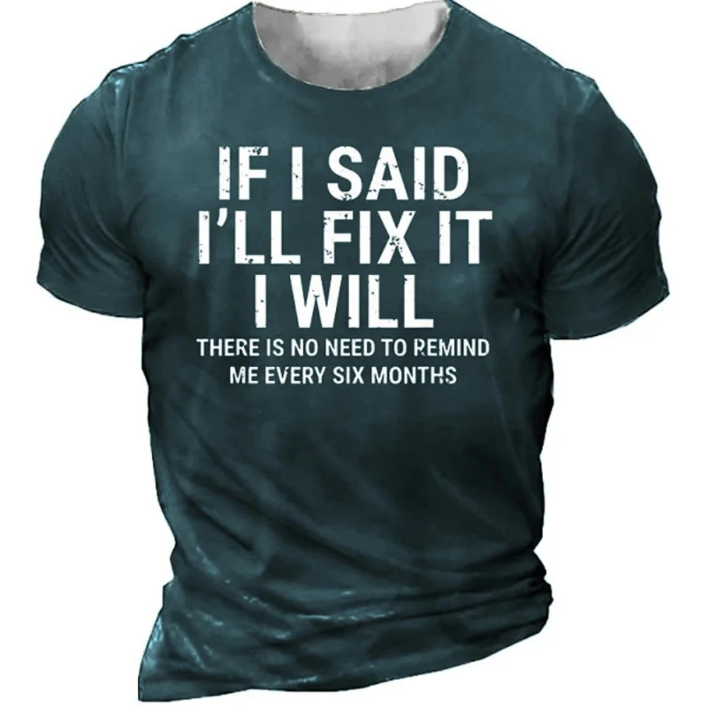 تي شيرت رجالي موضة رسالة جرافيك تي شيرت للرجال ثلاثية الأبعاد مطبوعة تي شيرت الصيف قصيرة الأكمام تي شيرت رداء علوي غير رسمي ملابس الرجل المعتاد