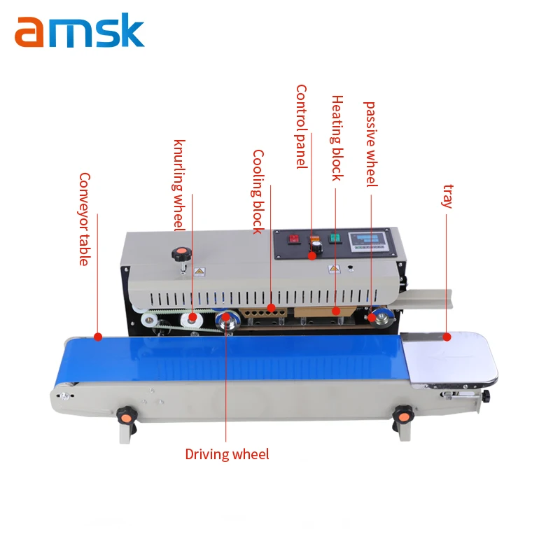 High Quality FR-900 Muti-functional Continuous Bags Band Seal for Snack Pouch Food Bags Small Plastic Bags Sealing Machine