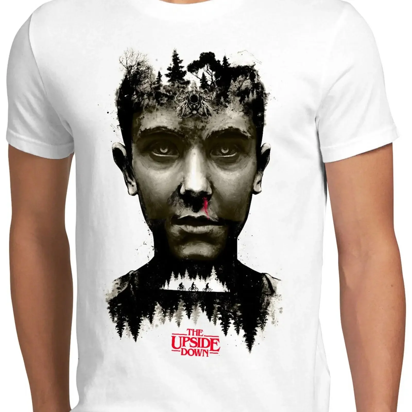 Elfie Herren T Shirt demogorgon stranger dustin vintage Washed homme Unisex Casual Soft Stretched Slightly Comfortable fashion
