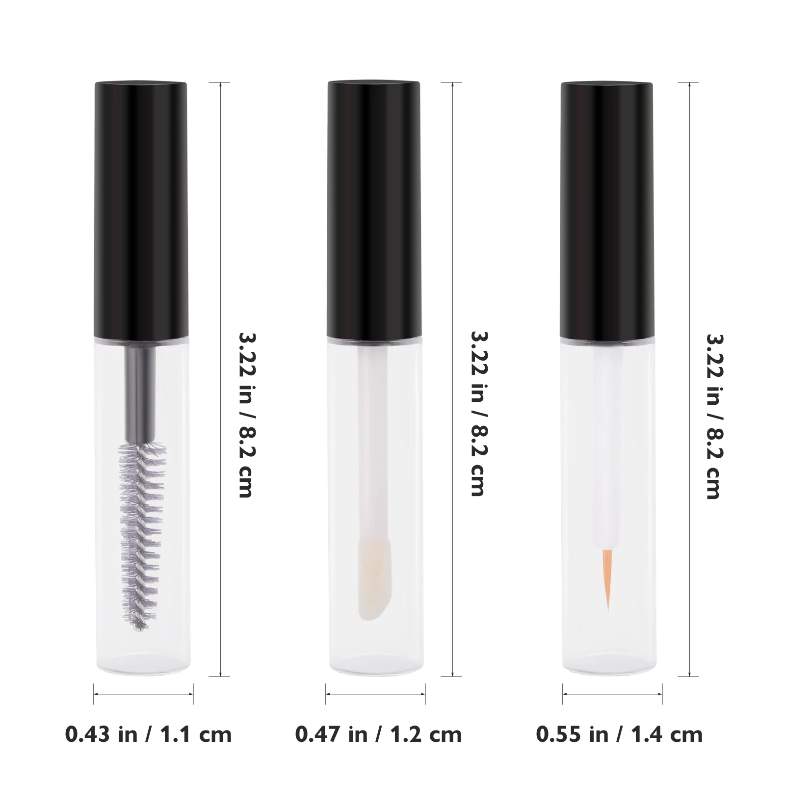 Lipgloss Tube Tubes Clear Mascara für Wimpern Volumen Kunststoff Cremebehälter Flasche Augenbrauenpinsel