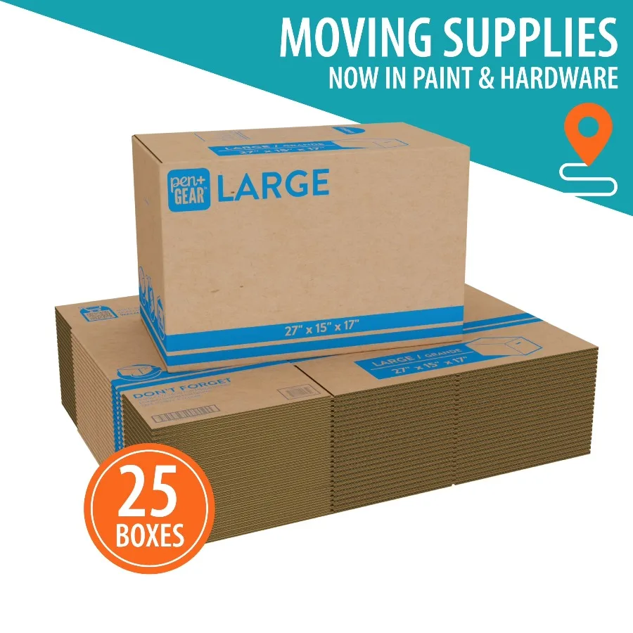 

25-Pack Large Moving Boxes 27x15x17 for Packing, Strong Corrugated Cardboard Boxes for Moving/Storage