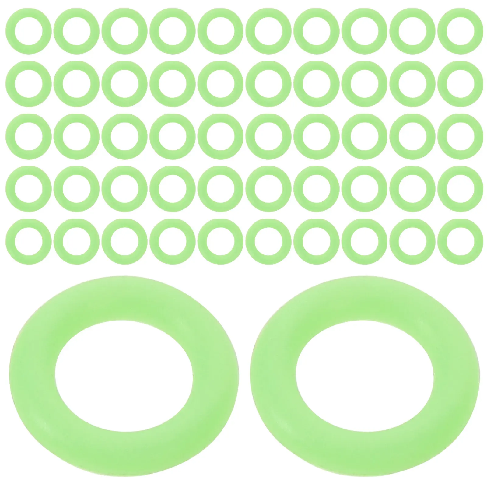 250Pcs Glow in Dark Silicone Tent Nail Rings Fluorescent Tent Peg Fastener Loops Stake Anchor Stabilizer for Camping Outdoors