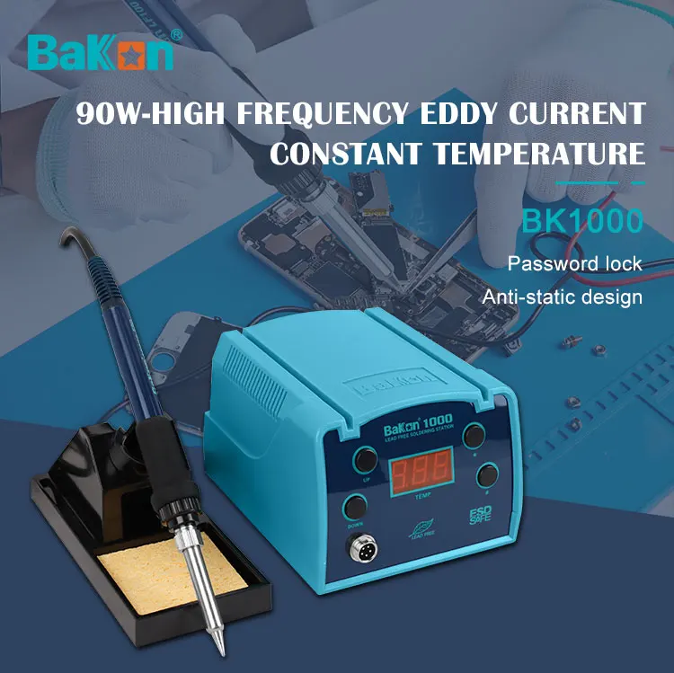 

Bakon High Frequency Edge Current Heating Repairing Tools, Hot Air Soldering Iron Station, Rework Soldering Iron BK1000