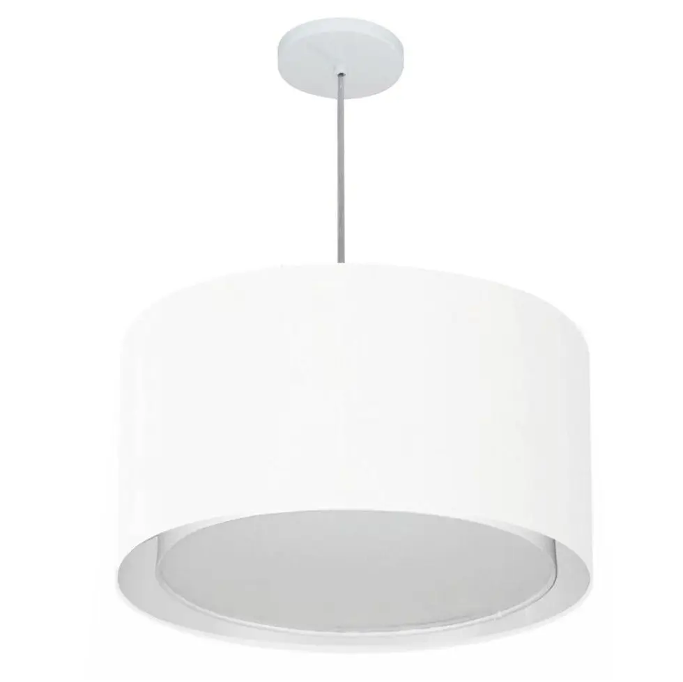 Md-4287 Double Cylinder Pendant Chandelier Dome Fabric 45x30cm White-Bivolt