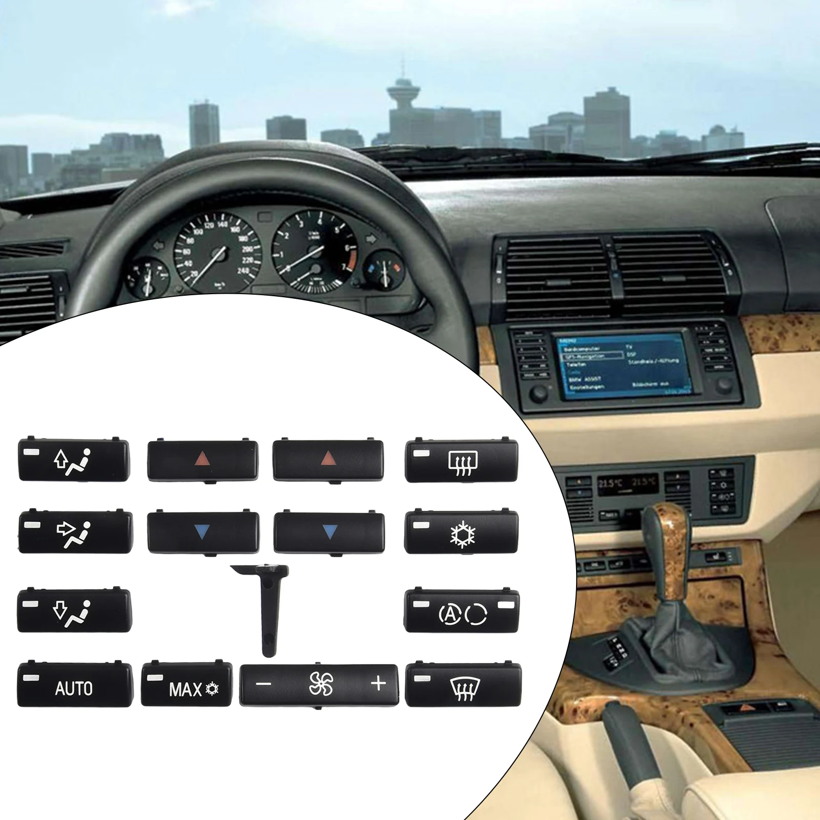 

A/Condition Key Cap Control Cover Switch Buttons Car Climate A C Control Panel Auto Parts Car Accessories Plastic Replacement