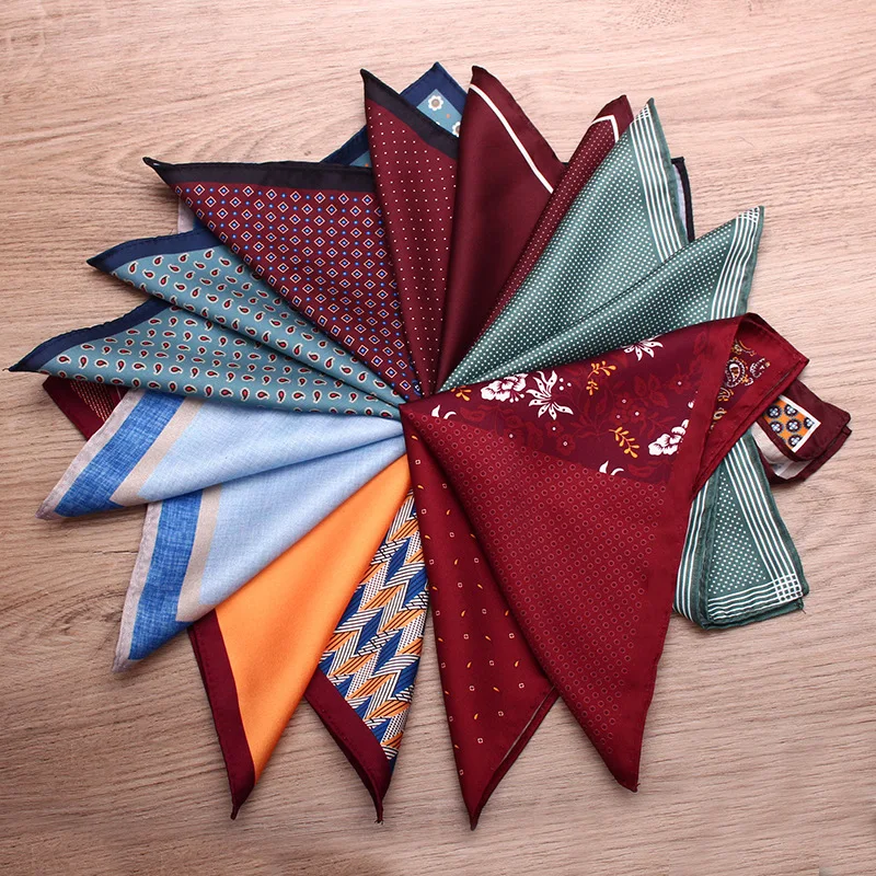 

Men's Suit Pocket Square Handkerchief Male Printed Scarf Wedding Small Square Chest Towel Hankies Formal Suits Accessory