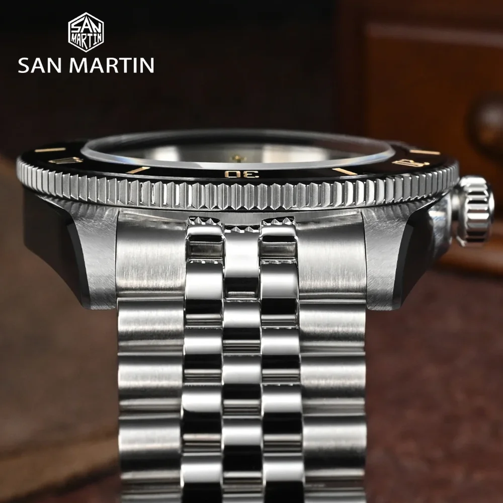 Saint Martin Original 3D Waffle Dial New 40mm Dive Automatic Watch NH35 Men Mechanical Watch Sapphire Waterproof 200m Luminous