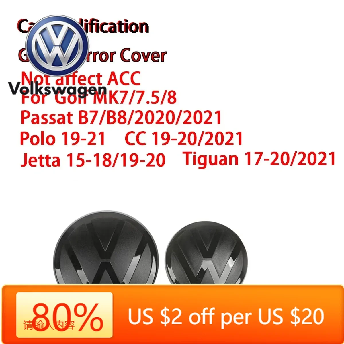 

Горячие эмблемы VW Not Affect ACC, эмблема передней решетки, крышка с логотипом, задняя крышка багажника для Volkswagen Golf 7/7,5/8 Passat B8 Polo J