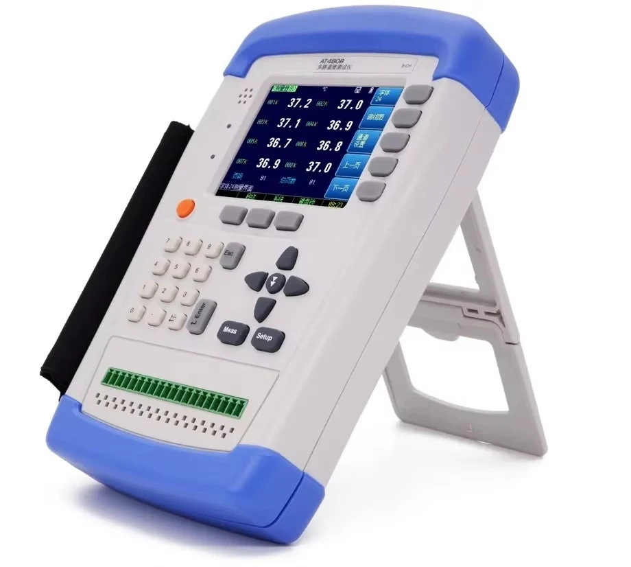 AT4808 Handheld Multi-Channel Temperature Meter Max 128 Channels Universal Thermocouple ABS Material OEM Customizable