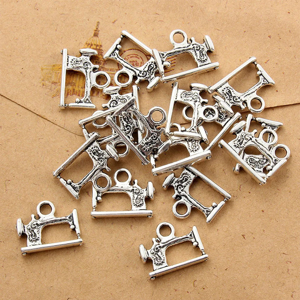 

40Pcs Silver Sewing Machine Pendant Charms Alloy Mini Creative DIY Jewelry Making Accessories for Necklace Bracelet Keychain