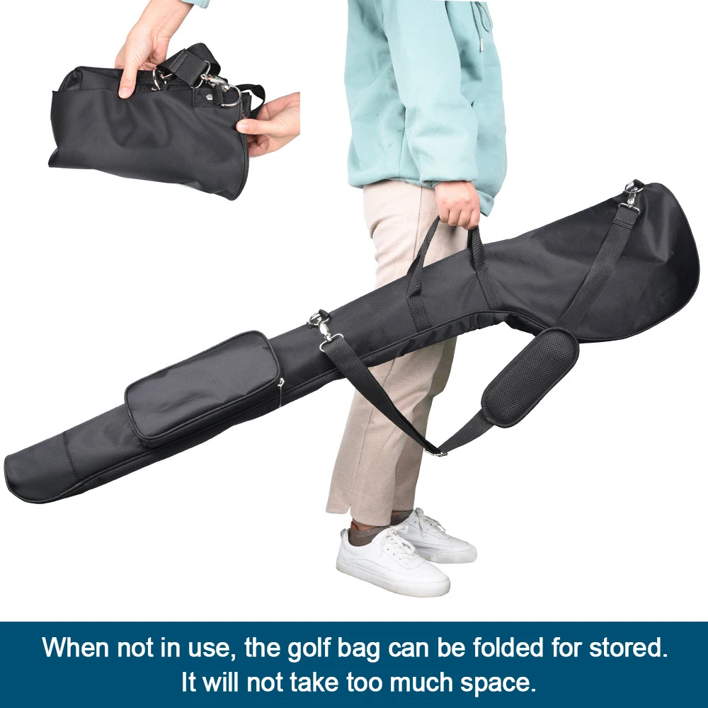 Folding Golf Travel Bag Nylon Golf Carry Bag Collapsible Golf Storage Bag with Shoulder Straps