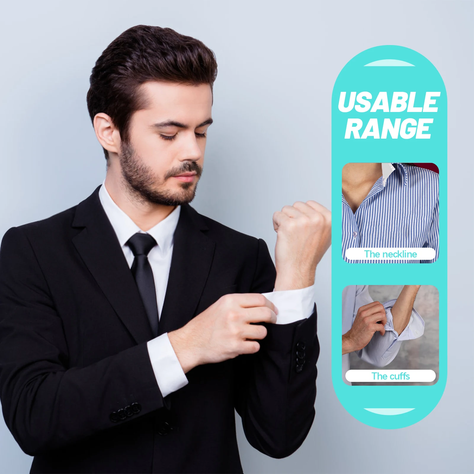 1 Rol Bantalan Penyerap Keringat dengan Perekat untuk Kemeja, Cepat Kering, Kain Non-Woven, Ukuran Universal untuk Topi dan Blus