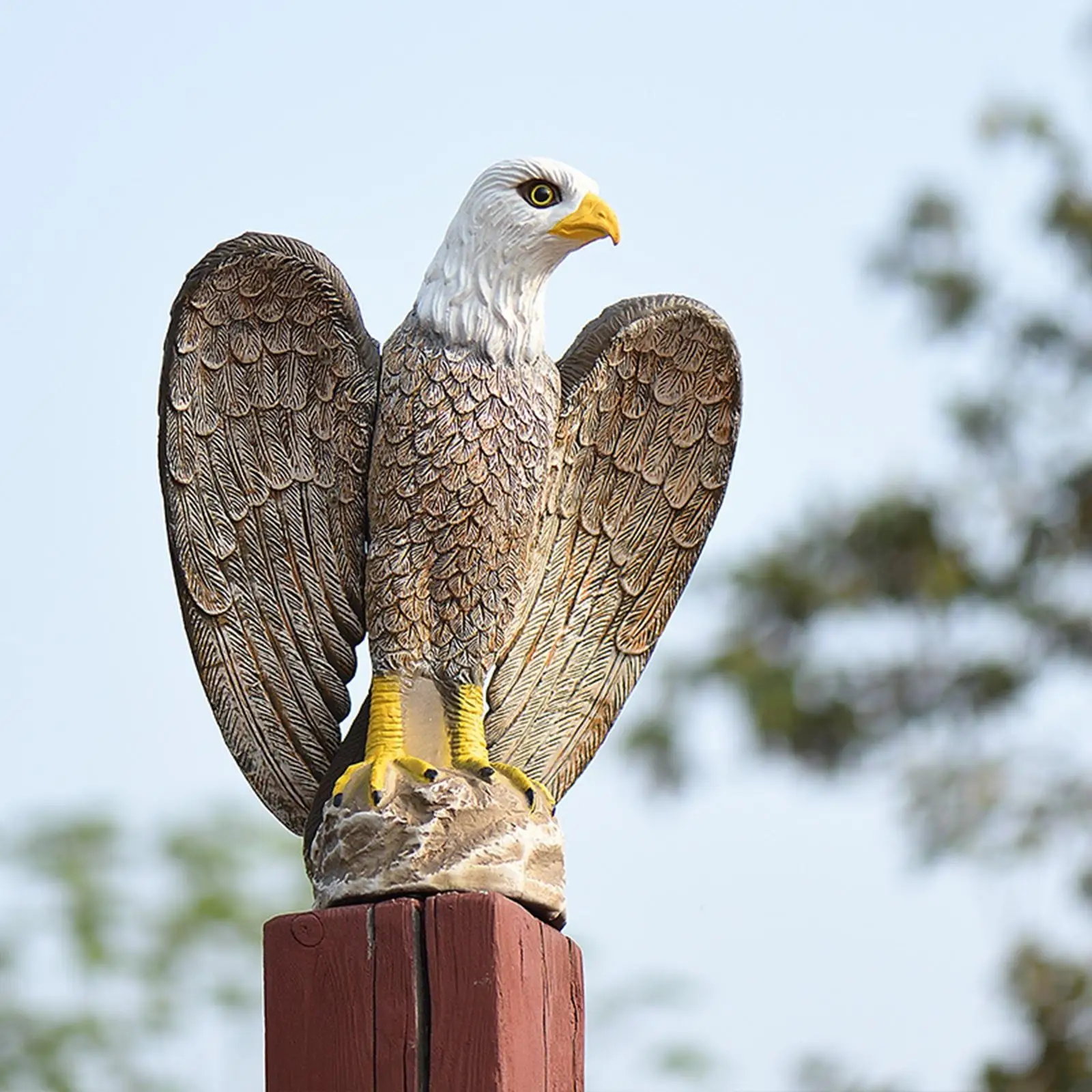 Garden Eagle Statue Bald Eagle Large Outdoor Statues Fake Eagle Decoy Yard Pest  Animal Repellent Against For Garden Collections