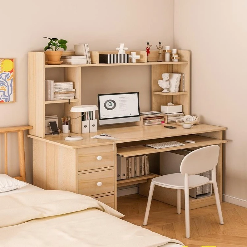 Desk Student Home Study Bookcase Integrated Computer Desk Desktop Writing Desk Workbench Bedroom