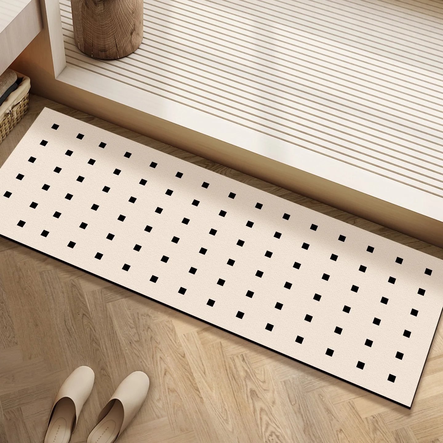 Bathroom Carpet Non-slip Water-absorbent Dirt-resistant Floor Mat Minimalist Line Texture Rug Long Home Decoration Mats 욕실 카펫