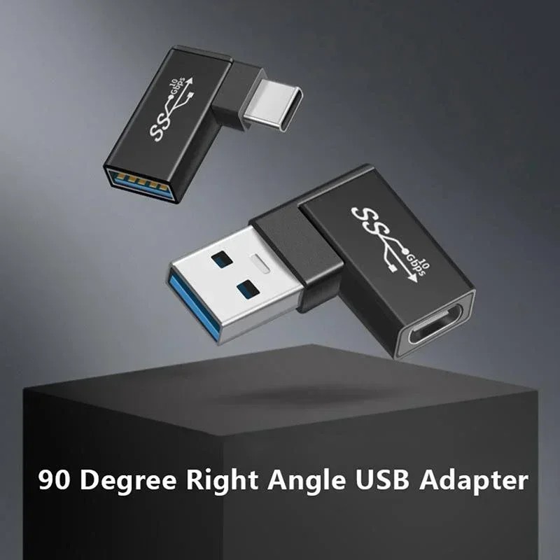 USB3.2 Adaptor L-type 90° Expansion Adapter 10Gbps Fast USB Flash Disk Charging Adapter Computer Mobile Phone Accessories