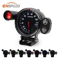 CNSPEED 80MM 7 colores nuevo tacómetro de coche medidor 0-11000 Rpm Motor paso a paso de alta velocidad con luz de cambio y advertencia de pico