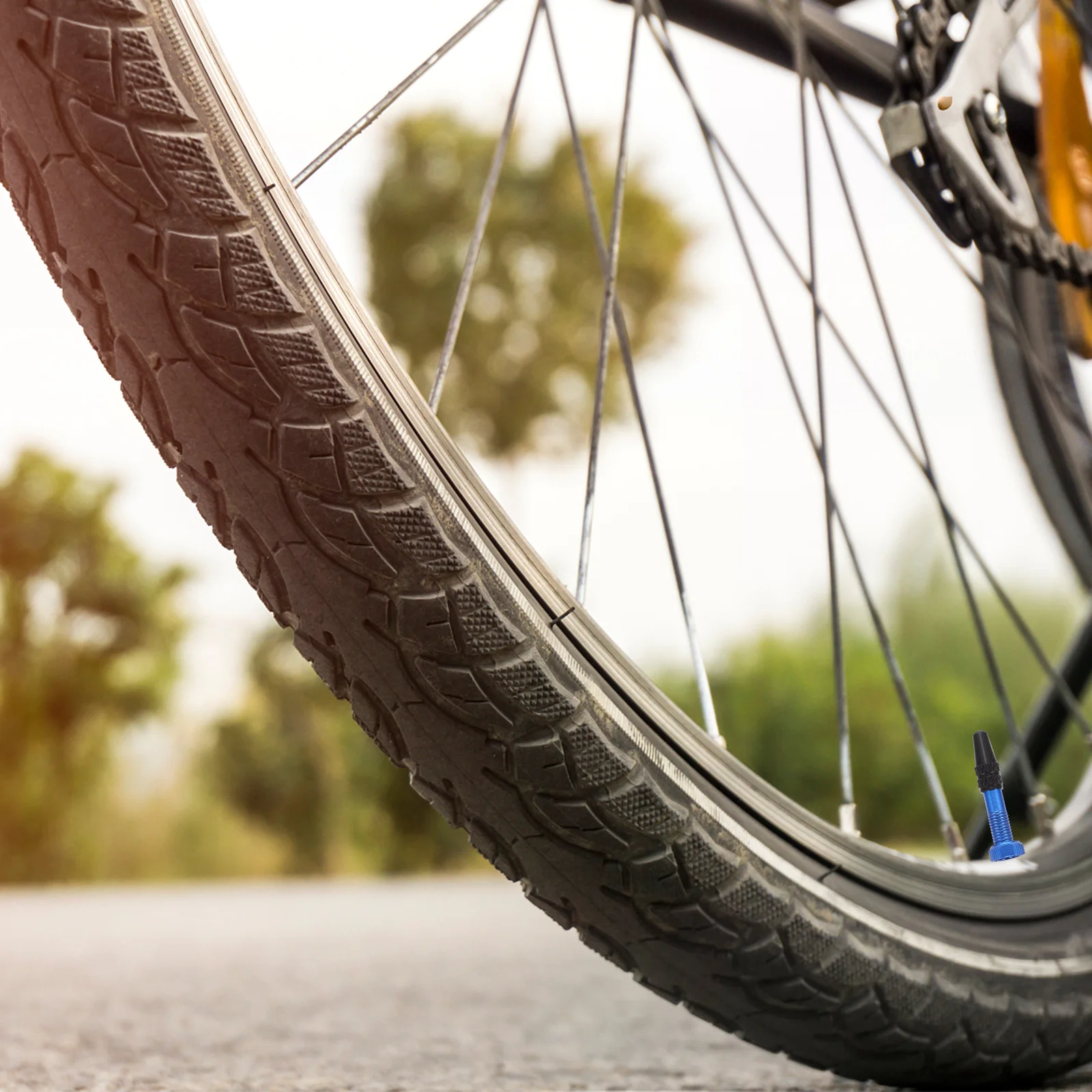 

1Pair Tubeless Valves Stem Durable Aluminum Alloy Copper Bike Tire Valves Stems No Leak Cycling Air Nozzle Supplies