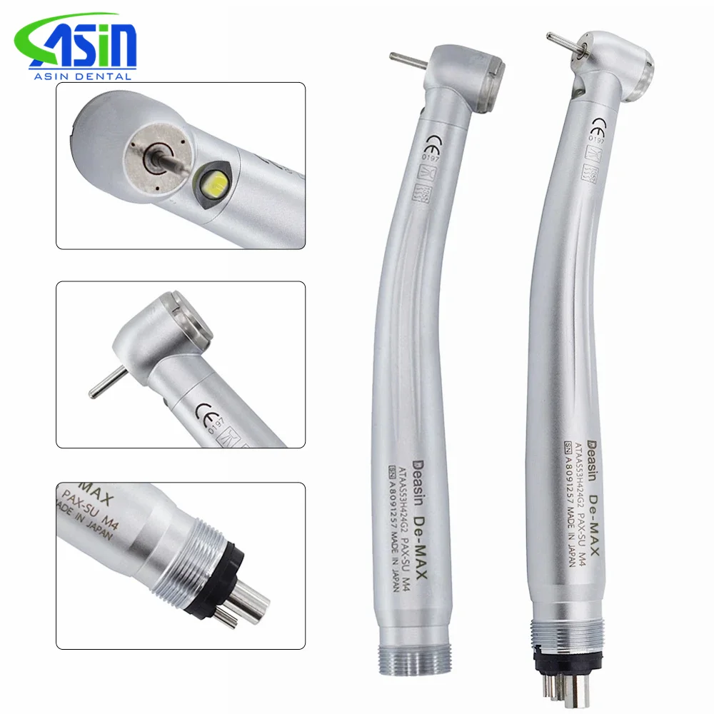 Dental LED High Speed Handpiece Self-powered Air Turbine Dental Handpiece Standard 2/4Holes SU Cartirdge Rotor