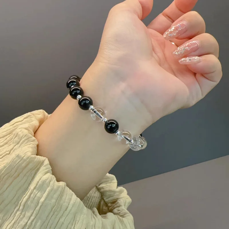 Minimalist design crystal stretch bracelet for women light luxury versatile niche fashion beaded accessory gift for besties