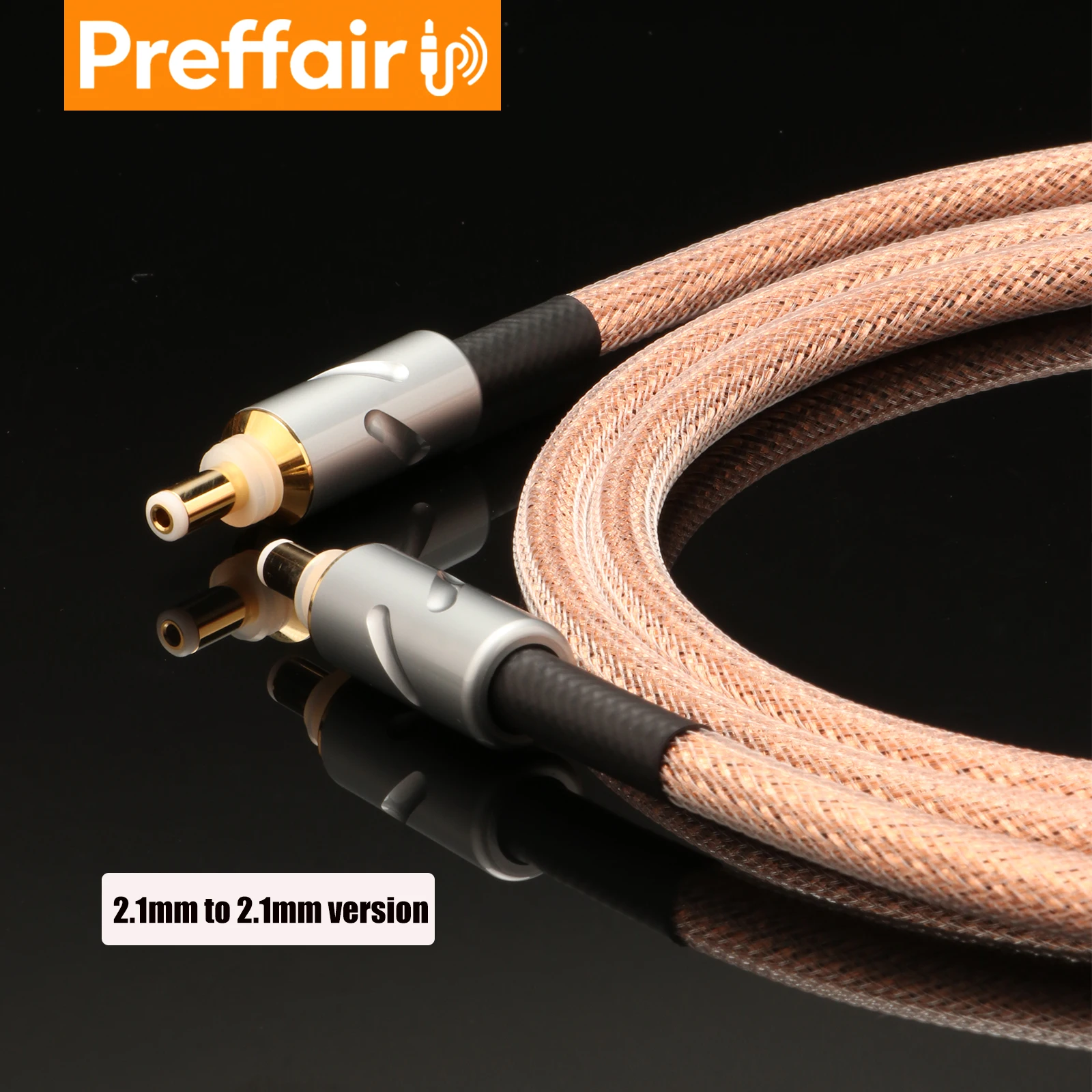 Preffair HIFI OFC Copper Wire DC Plug Linear Power Cable DC to DC2.5 DC2.1 High Fidelity Audio Cable for Electronics