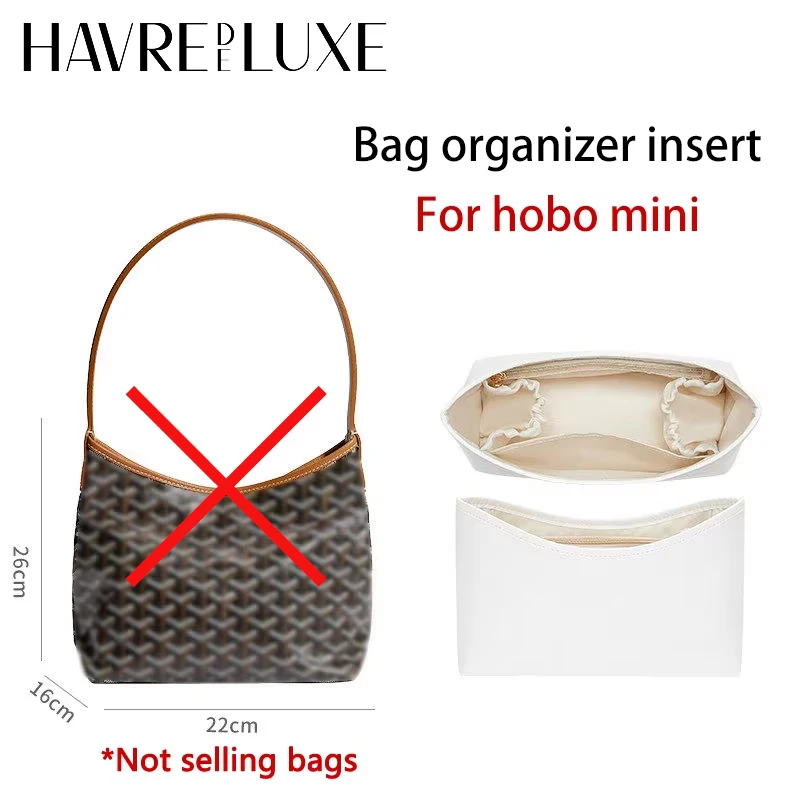 Bag Inner Organizer With Zipper Three-dimensional For Hobo Mini Bag Inner Lining Support Tote Bag Order Storage Neat Waterproof