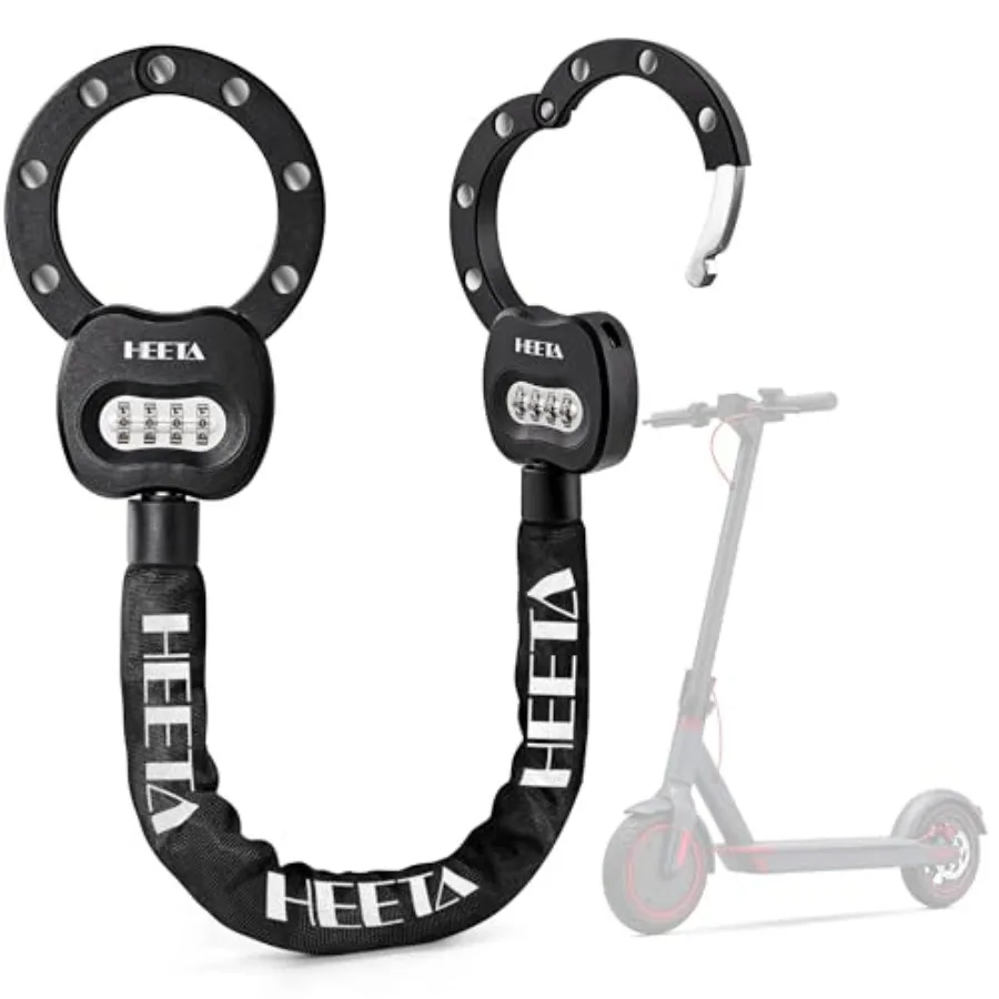

Electric Anti Theft, 4 Digit Combination Bike Chain Lock, Heavy Duty Security Bicycle Cable Accessories for E, E Bike, Motorcyc