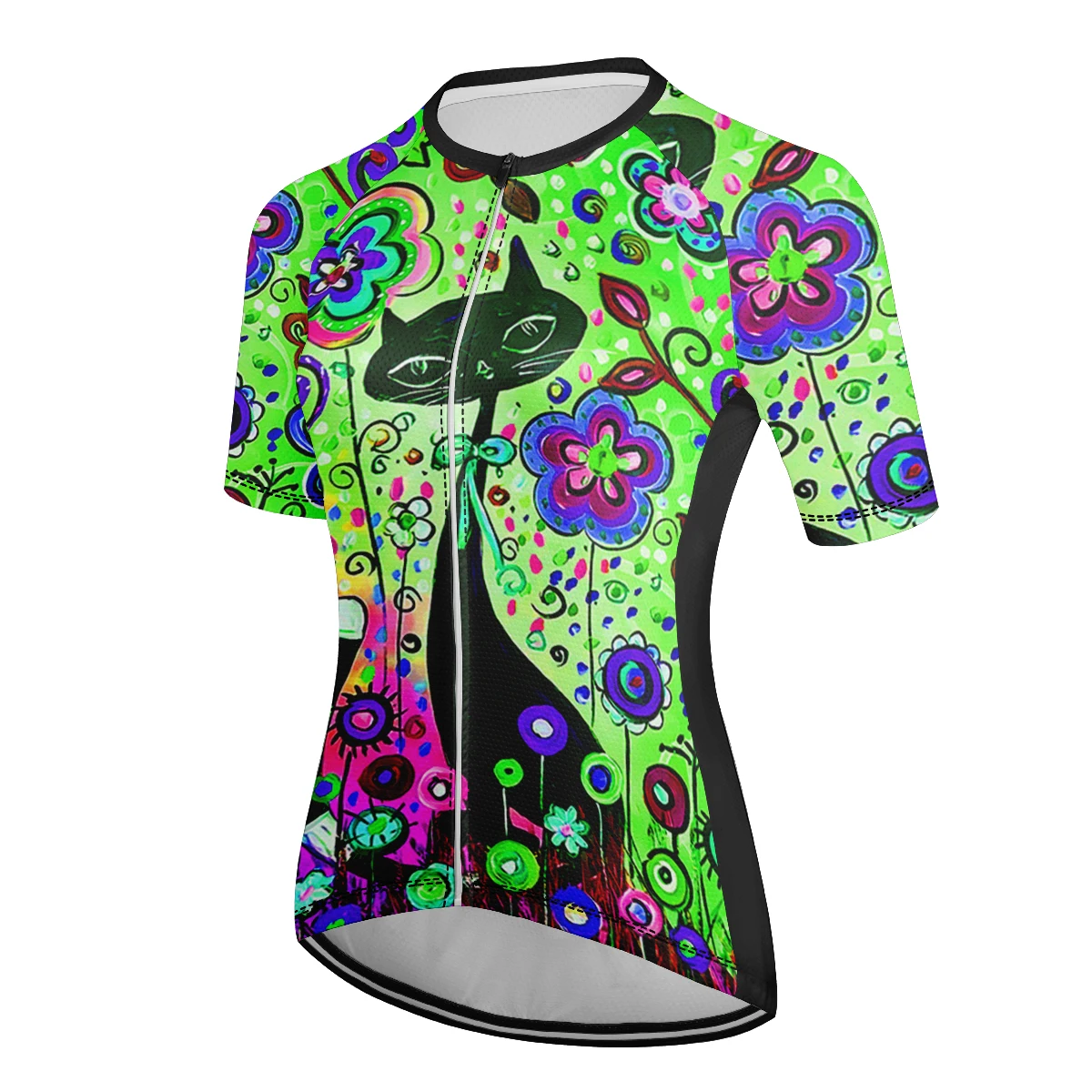 Women\'s Cycling Clothing Cute color cat Short Sleeve Mountain Bike MTB Road Bike Clothing