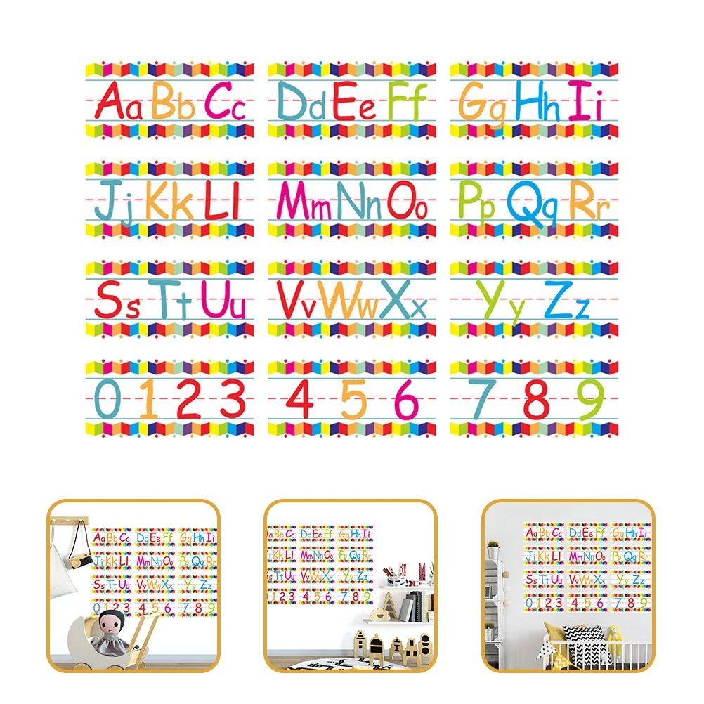 Letters Wall Decals Alphanumeric Sticker Stickers Kindergarten Decoration Alphabet Removable