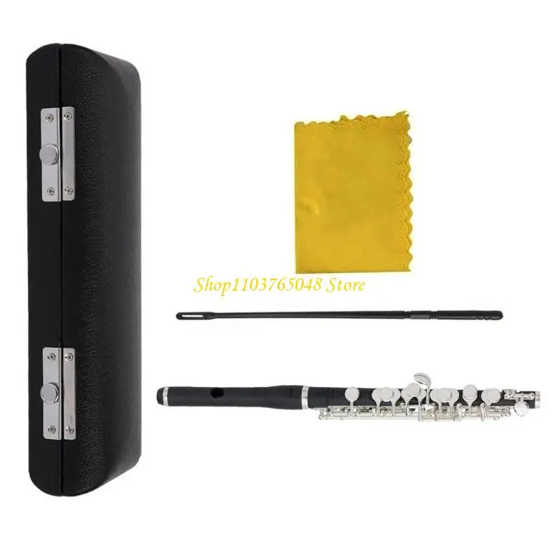 R53E of C Flute Instrument 16 Hole with PU Leather Box and Cleaning Tool Gift for Kids Student