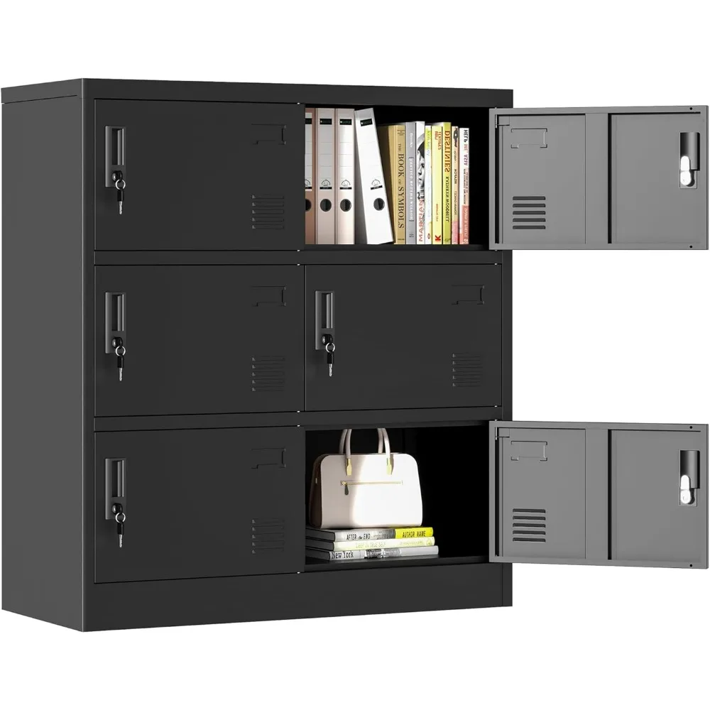 

Metal Lockers for Employees 6 Doors,Office Storage Locker, Employee Steel Locker Cabinet with Lock,Staff Locker with Keys Storag