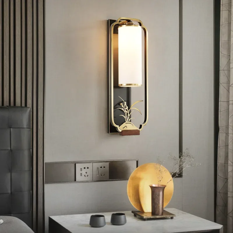

New Chinese Wall Lamp Mei LAN Bamboo Chrysanthemum Chinese Style Hotel Club Corridor Corridor Creative Bedside Lamp