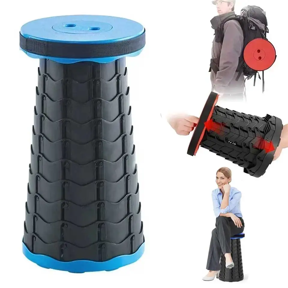 

TINSOL Горячий портативный складной телескопический табурет * легкий пластиковый стул для очереди в метро и кемпинга на открытом воздухе, рыбалки с переноской