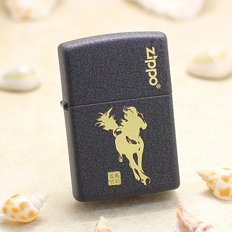 

Genuine Zippo oil lighter copper windproof War horse Kerosene lighters Gift with anti-counterfeiting code