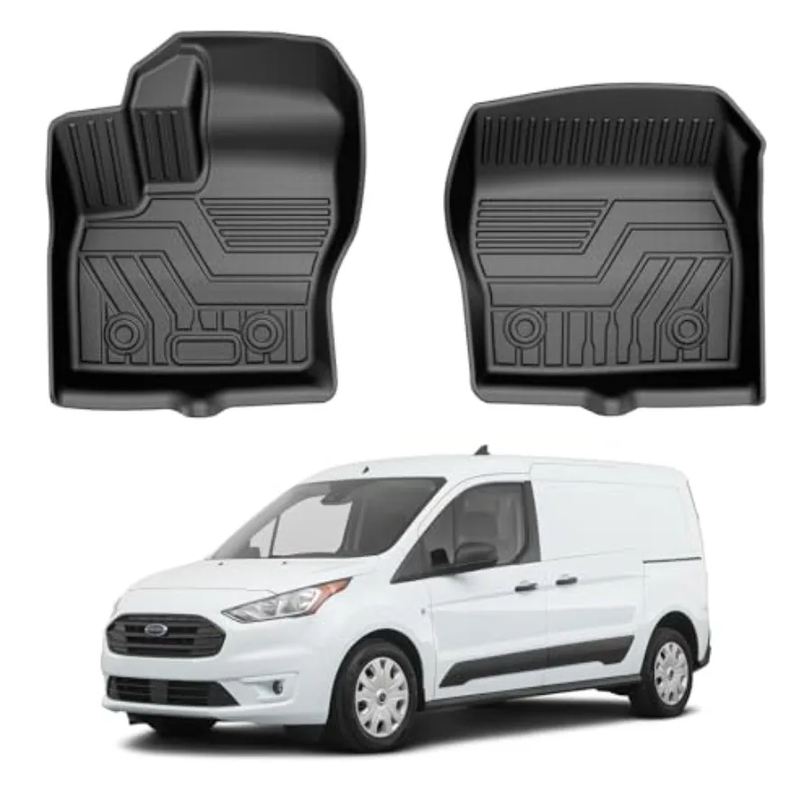 

Комплект всепогодных напольных ковриков из TPE для переднего ряда сидений Ford Transit Connect 2014-2021, изготовленных на заказ