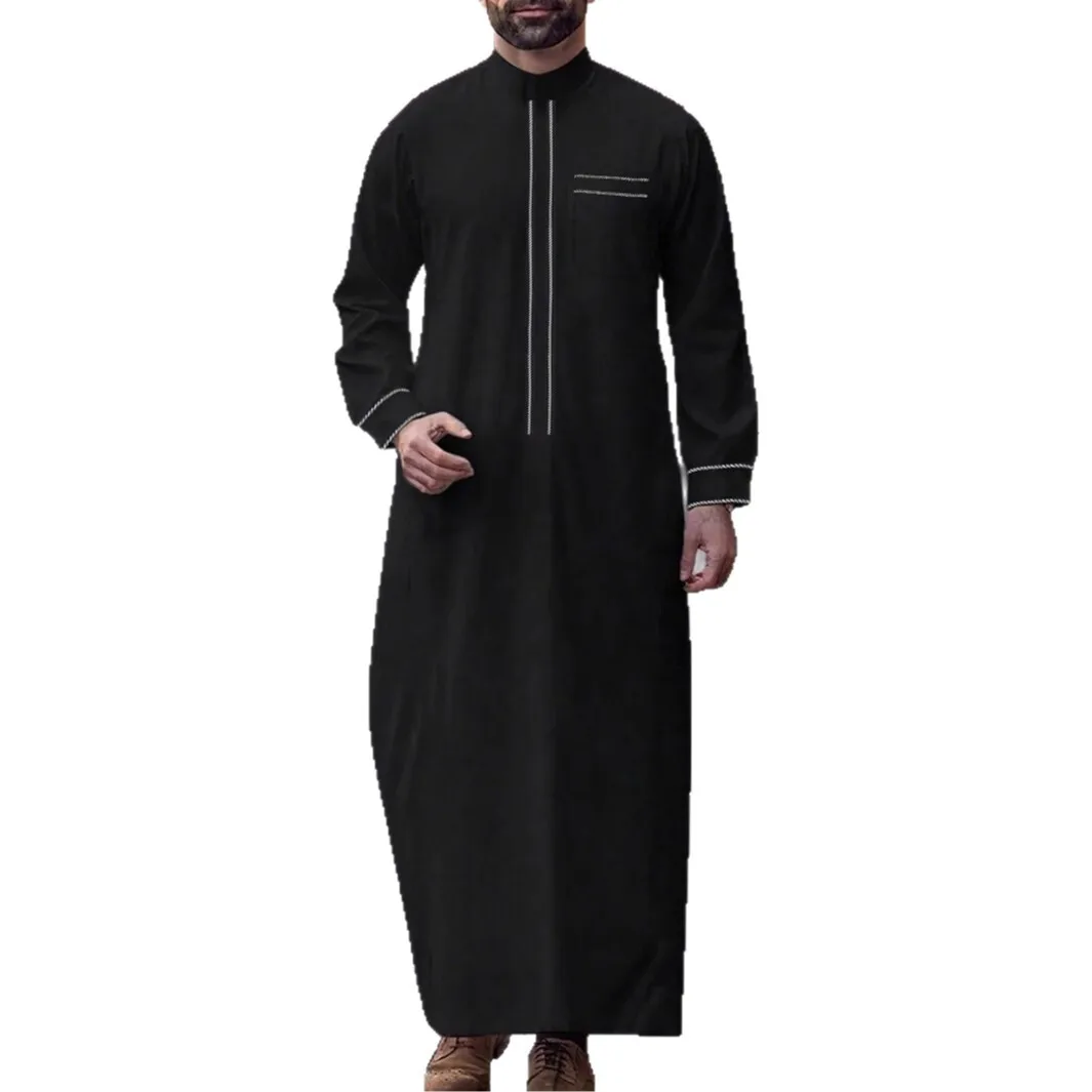 2025 Abito da uomo arabo ricamato in pizzo Abbigliamento Abito ampio 2025 Abito lungo musulmano Abito Abaya Ramadan Dubai Lusso Islam Elegante