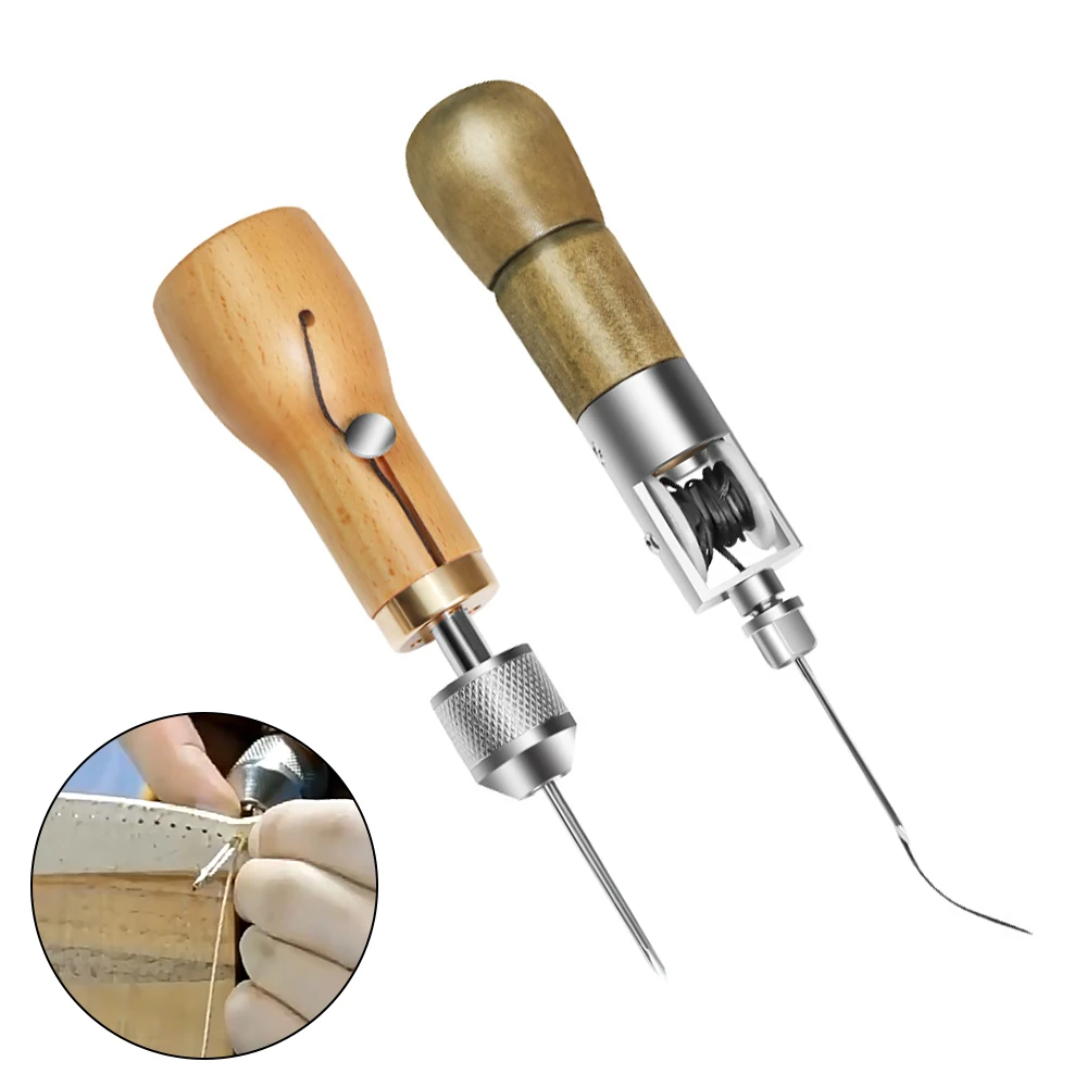 Leder Handwerk Rand DIY gewachste Faden Hand Näh werkzeuge Nähen Gürtel Streifen Schuster Leinwand Reparatur werkzeuge Leder Nähen Ahle Kit