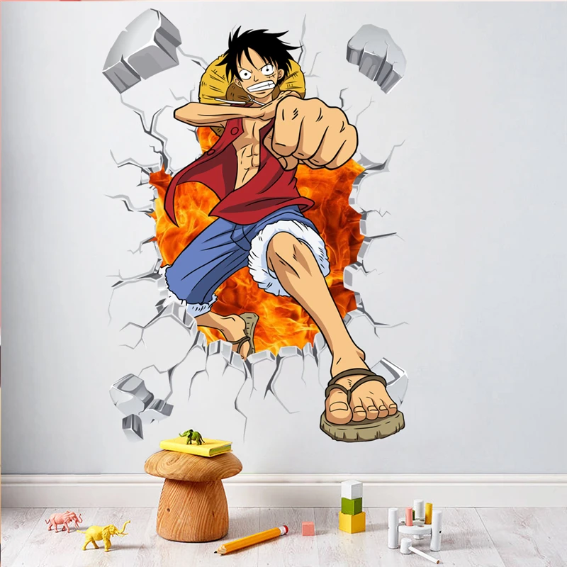 Table Tennis Background - 3D Cartoon One Piece Wall Stickers