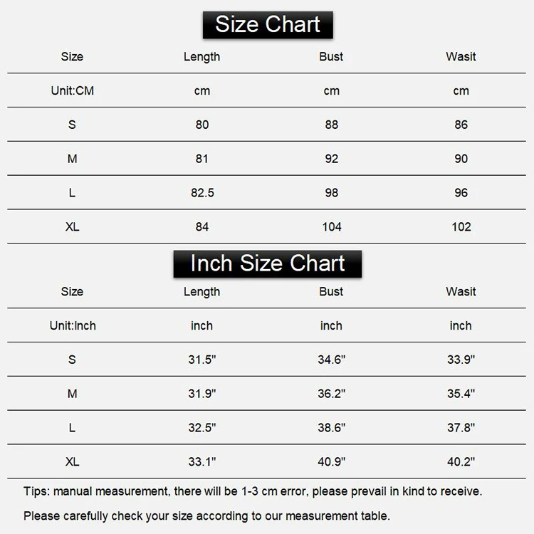 Women's Nightdress Size Chart