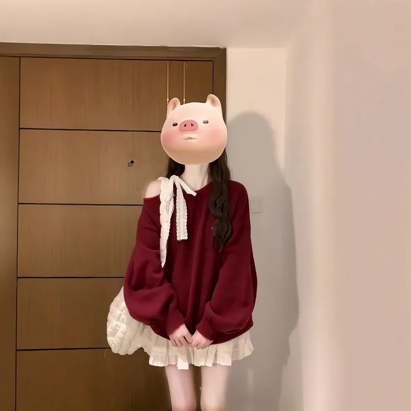 الخريف أزياء الحليب الحرير 120 جرام مركب الكورية كلية نمط الأحمر أعلى جودة الكورية نمط طويل الأكمام جولة الرقبة تي شيرت