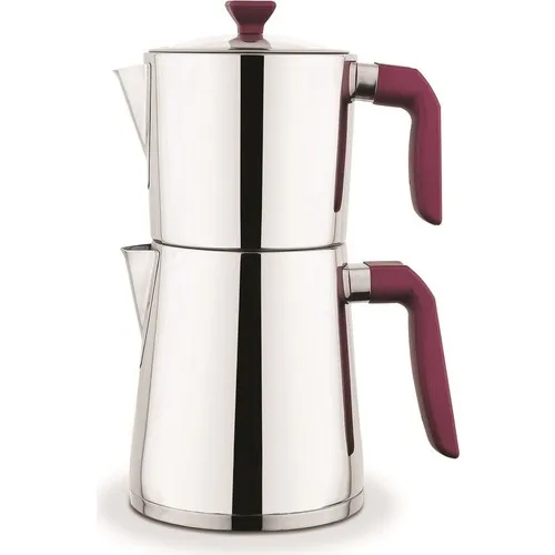 Schafer Zeremonie Strainer Steel Teapot-Burgundy