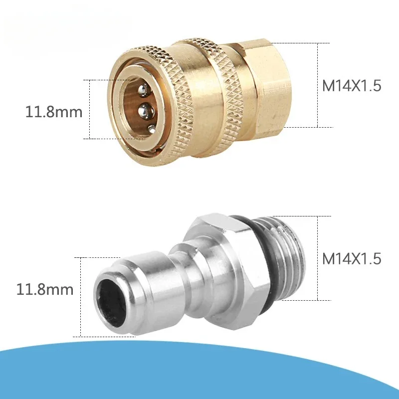 High Pressure Washer Gun Connector 1/4 Inch Quick Connector M14x1.5mm Connector Sprinkler for Snow Foam Pot Lance Spray Nozzle