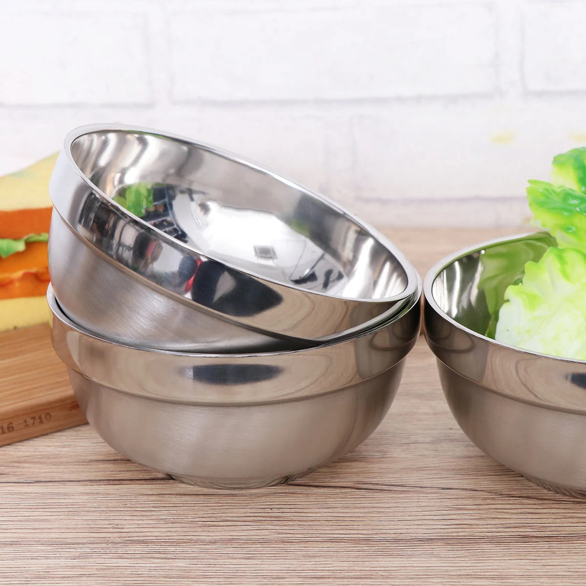 

4Pcs 14Cm Anti-Hot Stainless Steel Bowl Vacuum Insulated Double Wall Rice Bowl for Kids Soup Containers Family Camping